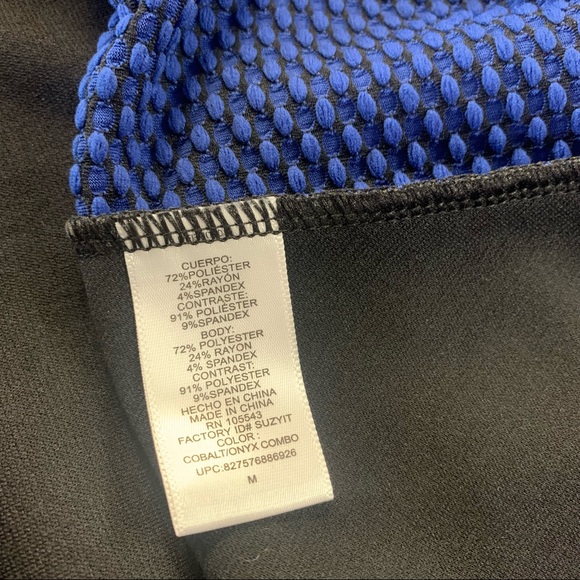 Black with blue polka sleeveless dress - Picture 7 of 12